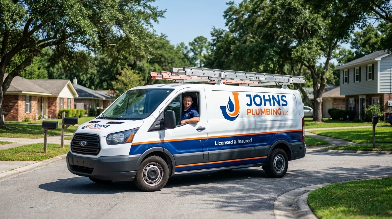 Johns Plumbing LLC service van in Clintonville, WI